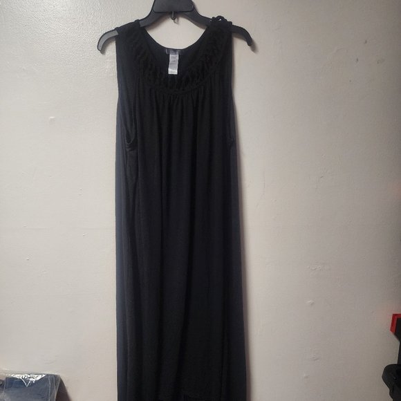 Swimsuits for all black maxi coverup 22/24 Polyester blend Hi-Low hem Pool - Picture 2 of 10